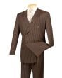 Vinci Men's 2 Piece Double Breasted Suit - Banker Pinstripe