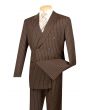 CCO Men's 2 Piece Double Breasted Outlet Suit - Banker Pinstripe