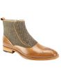 Giovanni Men's Leather Dress Boot - Real Wool Tweed w/ Buttons