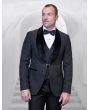 Statement Men's 3 Piece Fashion Tuxedo - Velvet Accents