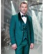 Statement Men's 3 Piece Fashion Tuxedo - Velvet Accents