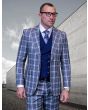 Statement Men's 100% Wool 3 Piece Suit - Plaid Pattern