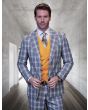 Statement Men's 100% Wool 3 Piece Suit - Plaid Pattern