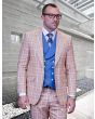 Statement Men's 100% Wool 3 Piece Suit - Plaid Pattern