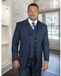 Statement Men's 100% Wool 3 Piece Suit - Tone on Tone Windowpane