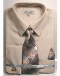 Fratello Men's French Cuff Dress Shirt Set - Elegant Textured Solid