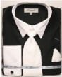 Fratello Men's Outlet French Cuff Dress Shirt Set - Accented Two Tone