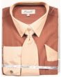 Fratello Men's French Cuff Dress Shirt Set - Accented Two Tone
