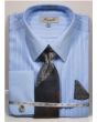 Fratello Men's French Cuff Dress Shirt Set - Pinstripe Shirt