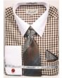 Fratello Men's Outlet French Cuff Dress Shirt Set - White Accents