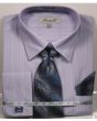Fratello Men's French Cuff Dress Shirt Set - Tone on Tone Shirt