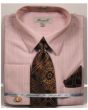 Fratello Men's French Cuff Dress Shirt Set - Tone on Tone Shirt