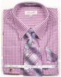 Fratello Men's French Cuff Dress Shirt Set - Diagonal Checker