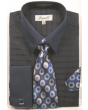 Fratello Men's French Cuff Dress Shirt Set - Two Tone Windowpane