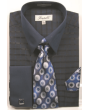 Fratello Men's Outlet French Cuff Dress Shirt Set - Two Tone Windowpane