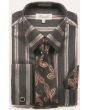 Fratello Men's French Cuff Dress Shirt Set - Double Stripe
