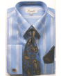 Fratello Men's Outlet French Cuff Dress Shirt Set - Double Stripe