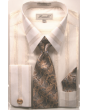Fratello Men's French Cuff Dress Shirt Set - Double Stripe