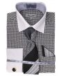 Fratello Men's French Cuff Dress Shirt Set - Star Pattern