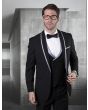 Statement Men's 3 Piece 100% Wool Tuxedo - Accented Collars