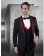 Statement Men's 3 Piece 100% Wool Tuxedo - Accented Collars