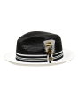 Bruno Capelo Men's Fedora Style Straw Hat - Accented Crown 