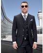 Statement Men's 3 Piece 100% Wool Fashion Suit - Layered Windowpane