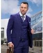 Statement Men's 3 Piece 100% Wool Fashion Suit - Layered Windowpane