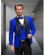 Statement Men's 3 Piece Modern Fit Tuxedo - Textured Jacket and Vest