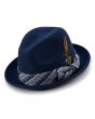 Montique Men's Fashion Wool Fedora Hat - Styled Stripes