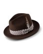 Montique Men's Fedora Style Wool Hat - Textured Plaid