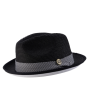 Montique Men's Fedora Style Straw Hat - Light Houndstooth
