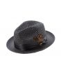 Montique Men's Fashion Straw Fedora Hat - Bold Feather