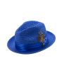 Montique Men's Fashion Straw Fedora Hat - Bold Feather