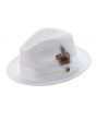 Montique Men's Fashion Straw Fedora Hat - Bold Feather