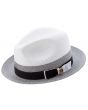 Montique Men's Fashion Straw Fedora Hat - White Accent