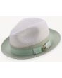 Montique Men's Fashion Straw Fedora Hat - White Accent