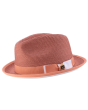 Montique Men's Fedora Style Straw Hat - White Accent