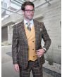 Statement Men's Outlet 100% Wool 3 Piece Suit - Wide Peak Lapel