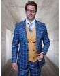 Statement Men's 100% Wool 3 Piece Suit - Wide Peak Lapel