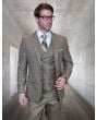Statement Men's 100% Wool 3 Piece Suit -  Sharp Windowpane