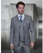 Statement Men's 100% Wool 3 Piece Suit -  Sharp Windowpane