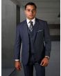 Statement Men's Outlet 100% Wool 3 Piece Suit -  Textured Stripes