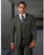 Statement Men's 100% Wool 3 Piece Suit -  Textured Stripes