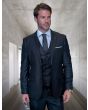 Statement Men's 100% Wool 3 Piece Suit -  Tone on Tone Plaid