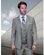 Statement Men's 100% Wool 3 Piece Suit -  Tone on Tone Plaid