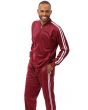 Montique Men's 2 Piece Athletic Walking Suit - Two Stripes