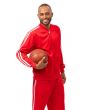 Montique Men's 2 Piece Athletic Walking Suit - Two Stripes