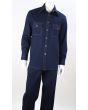 Royal Diamond Men's 2 Piece Long Sleeve Denim Walking Suit - Gold Buttons