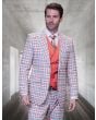 Statement Men's 100% Wool 3 Piece Suit -Electric Windowpane